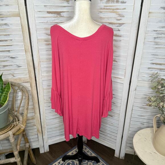 ANTHROPOLOGIE AKEMI + KIN Women's MED LARGE Capa Flutter Sleeve V Neck Top - Picture 6 of 15